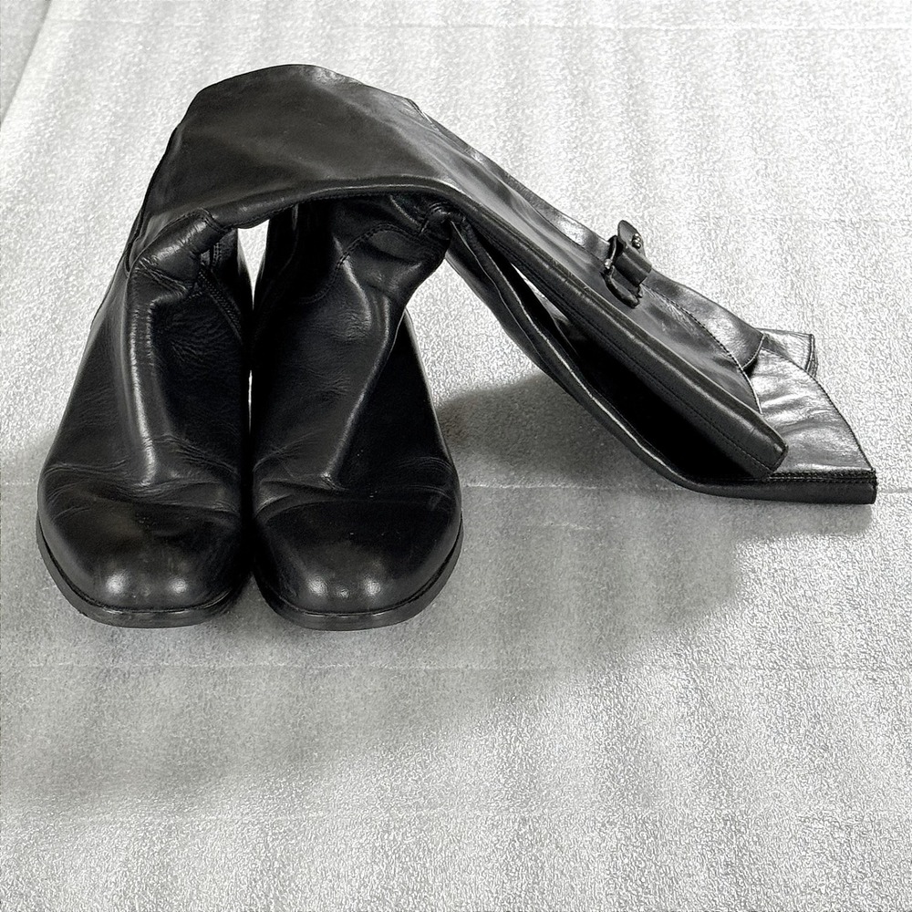 Sesto Meucci Riding Boots Womens 10M Black Leather Italy Knee High Equestrian - Picture 2 of 9